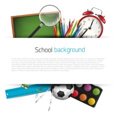 School supplies on white background N2