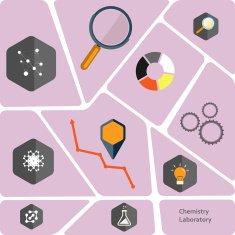 Set of flat design concepts for web and printing N7