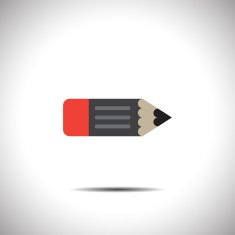 pencil vector icon with eraser
