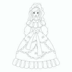 Beautiful princess coloring book page