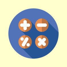 Arithmetic icon Flat long shadow design