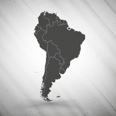 South America map on gray background grunge texture vector illustration