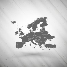 Europe map on gray background grunge texture vector illustration