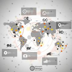World map vector infographic design illustration for communication