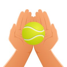 Hands Holding Tennis Ball