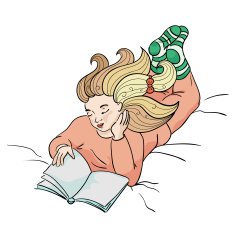 The lying girl reads the book N2