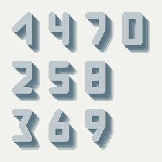 Number icons Vector set N3