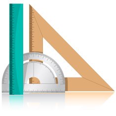 protractor and rulers