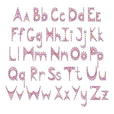 Vector English alphabet embroidered on cardboard N2