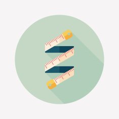 measuring tape flat icon with long shadow eps10 N35