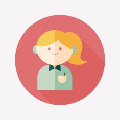 businesswoman flat icon with long shadow eps10 N12