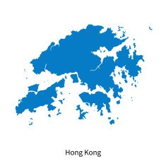 Detailed vector map of Hong Kong