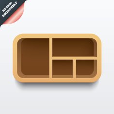 Wooden shelf Bookshelf with rounded corners