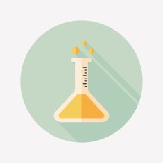 test tube flat icon with long shadow N80