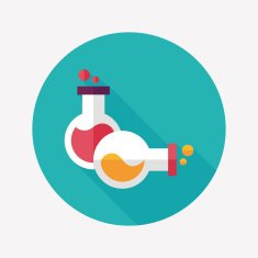test tube flat icon with long shadow N84