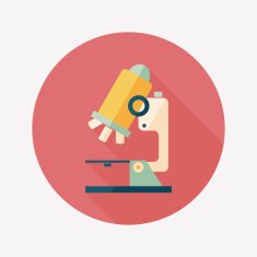 microscope flat icon with long shadow N25
