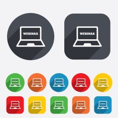 Webinar laptop sign icon Notebook Web study N3