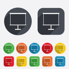 Presentation billboard sign icon PPT symbol N10