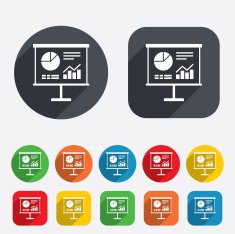 Presentation billboard sign icon Diagram symbol N23