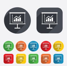 Presentation billboard sign icon Diagram symbol N24
