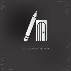 Pencil symbol on dark background vector