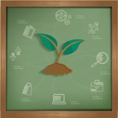 Growth business concept on blackboard background clean vector N2