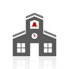 Schoolhouse icon on a white background N7