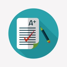 Good grade in examination flat icon with long shadow eps10 N6