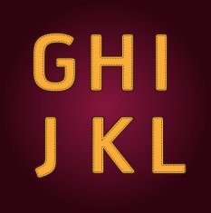 alphabet textile retro college style Vector illustration N2