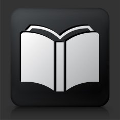 Black Square Button with Book Icon N19