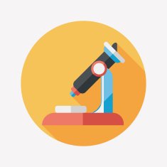 microscope flat icon with long shadow N30