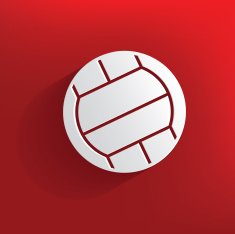 Volleyball design on red background clean vector