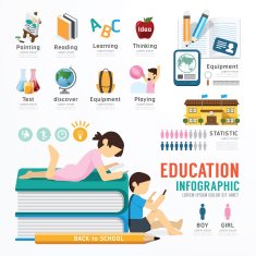 Infographic Education Template Design Concept Illustration
