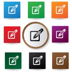Check mark pencil sign vector