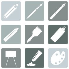 Vector Set of Art Painting and Drawing Icons N6