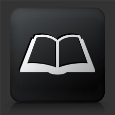 Black Square Button with Book Icon N22