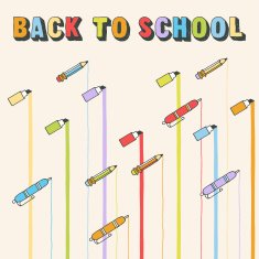 Back to school lettering doodle lines background N2