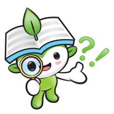 Environmental mascot look through a magnifying glass N2