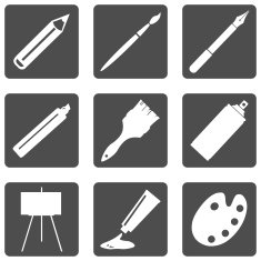 Vector Set of Art Painting and Drawing Icons N7