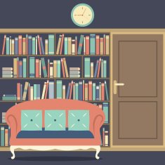 Reading Seat In Front Of A Huge Bookcase N10