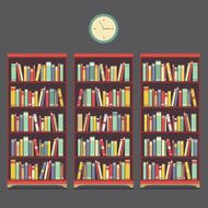 Three Bookcase Vintage Design Vector Illustration