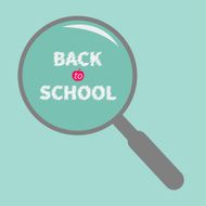 Magnifier glass Back to school chalk text Flat design N2