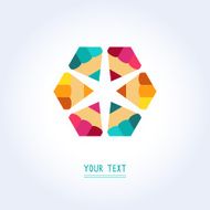 Vector design element with six bright pencils