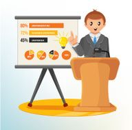 Businessman Making a Presentation Vector Illustration N2