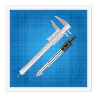 blueprint and ruler instruments N14