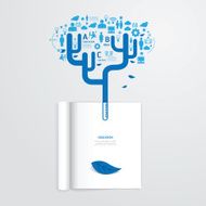 infographic book open with leaf vector education clip tree