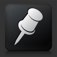 Black Square Button with Sharp Pin