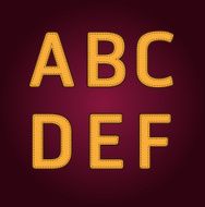 alphabet textile retro college style Vector illustration N3