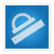 blueprint and ruler instruments N15