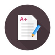 Exam preparation flat circle icon